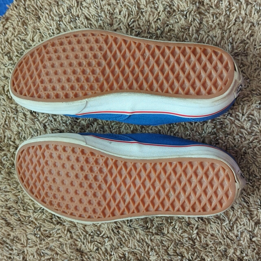 Vans Royal Blue Canvas Shoes with Red Trim - Picture 9 of 9